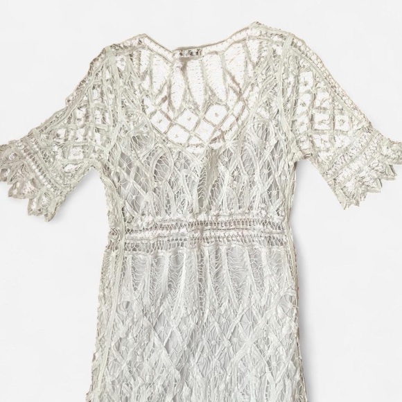 LoveShackFancy White Crochet Lace Maxi Dress | Boho Beach Bridal Festival M 🤍 - Picture 3 of 8